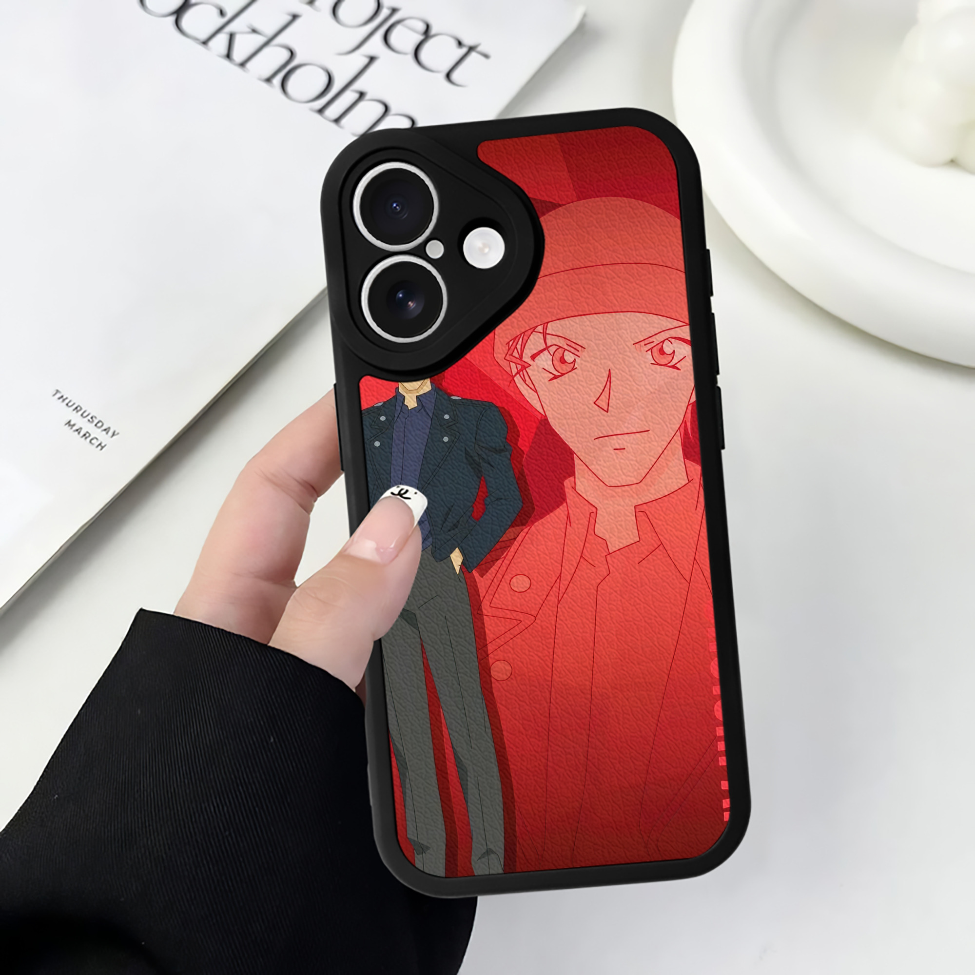 （画像用） 名探偵コナン Detective Conan 【iPhone 16シリーズ対応】シリコンスマホケース（レザー調） 材質：シリコン